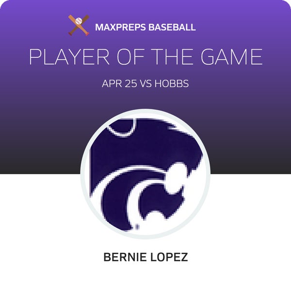 #13 BERNIE LOPEZ Player of the Game badge