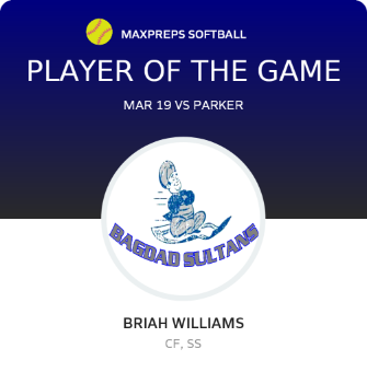 #2 Briah Williams Player of the Game badge