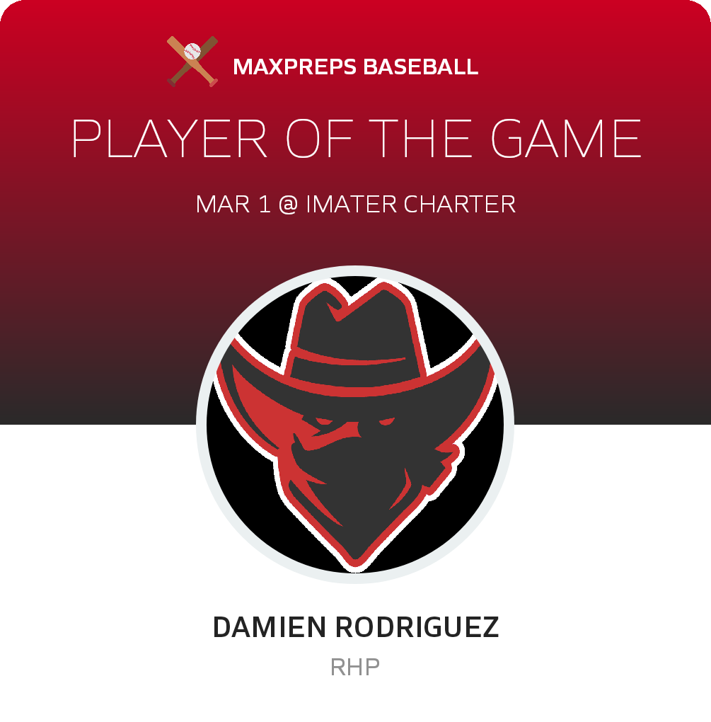 #18 Damien Rodriguez Player of the Game badge