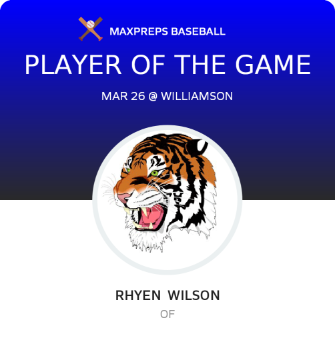 #26 Rhyen  Wilson Player of the Game badge