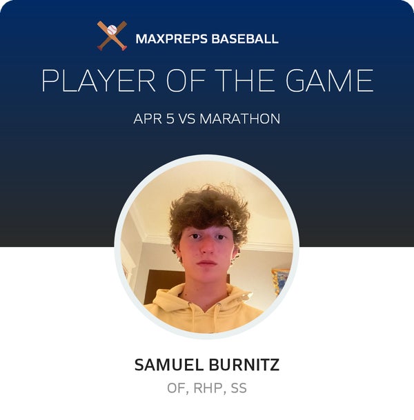 #10 Samuel Burnitz Player of the Game badge