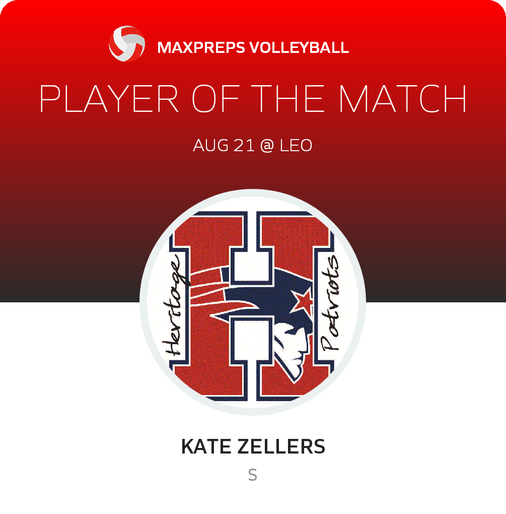 #1 Kate Zellers Player of the Game badge