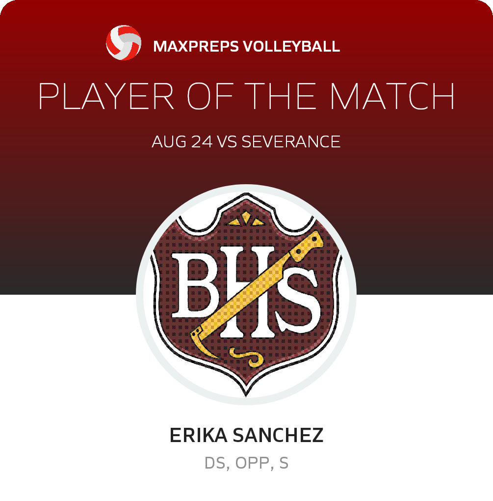 #8 Erika Sanchez Player of the Game badge