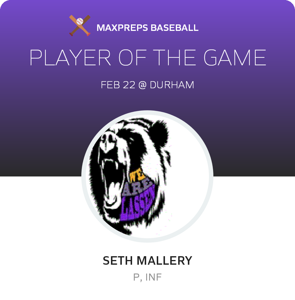 #4 Seth Mallery Player of the Game badge