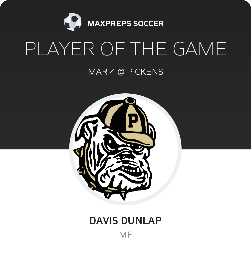 #4 Davis Dunlap Player of the Game badge