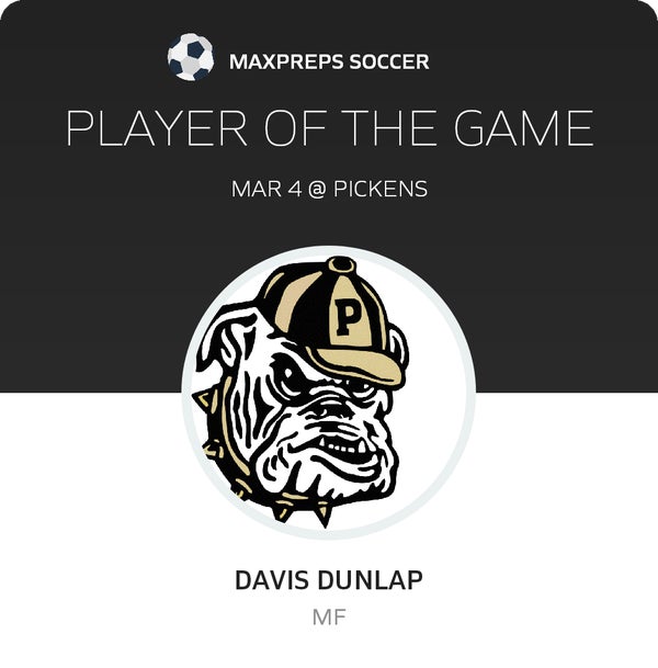 #4 Davis Dunlap Player of the Game badge