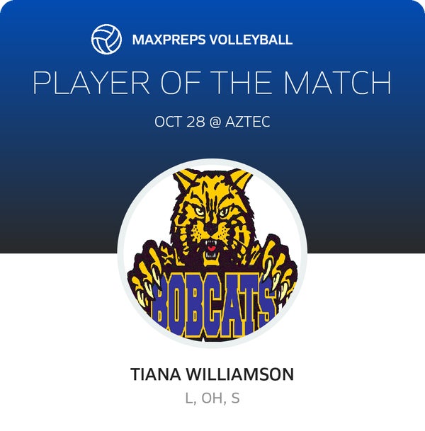 #6 Tiana Williamson Player of the Game badge