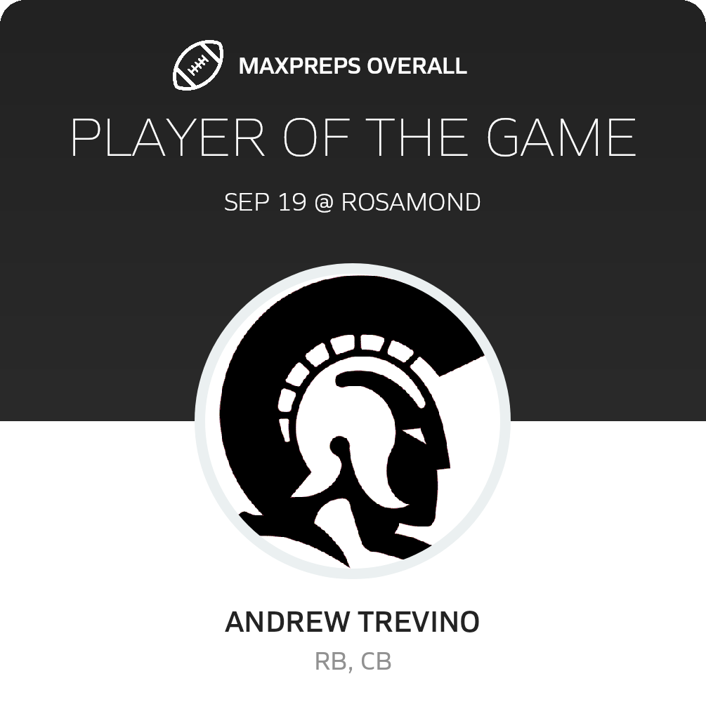 #4 Andrew Trevino Player of the Game badge