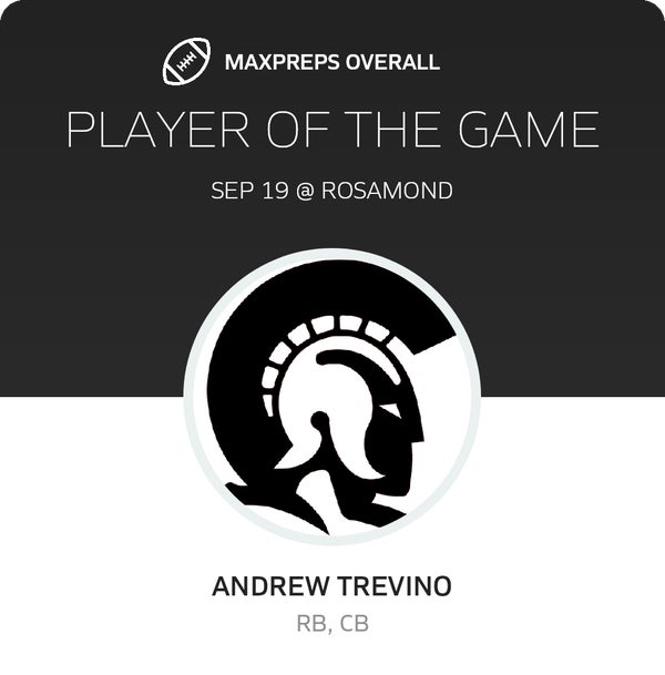 #4 Andrew Trevino Player of the Game badge