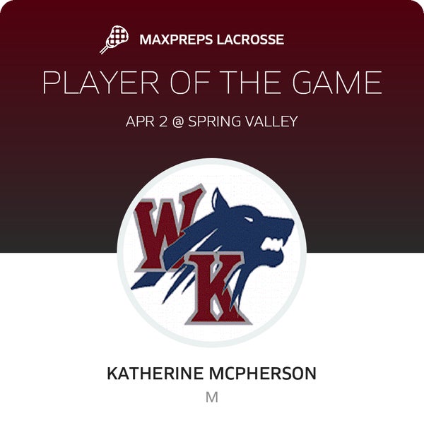 #6 Katherine McPherson Player of the Game badge