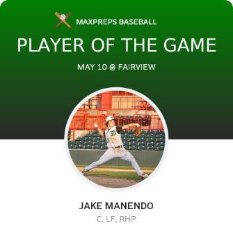 #13 Jake Manendo Player of the Game badge