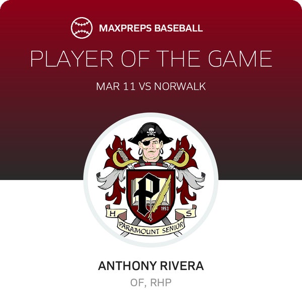 #16 Anthony Rivera Player of the Game badge
