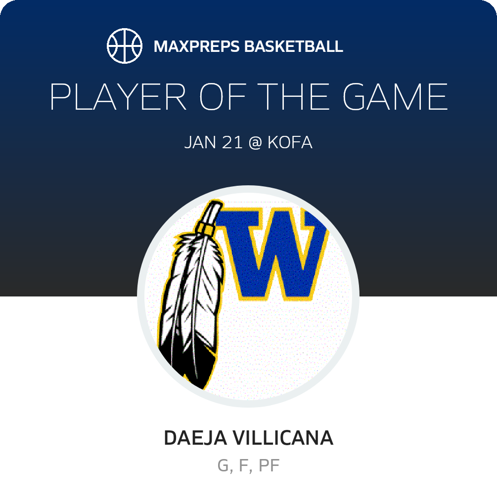 #3 Daeja Villicana Player of the Game badge