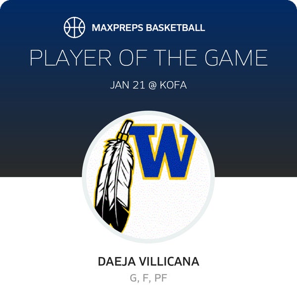 #3 Daeja Villicana Player of the Game badge