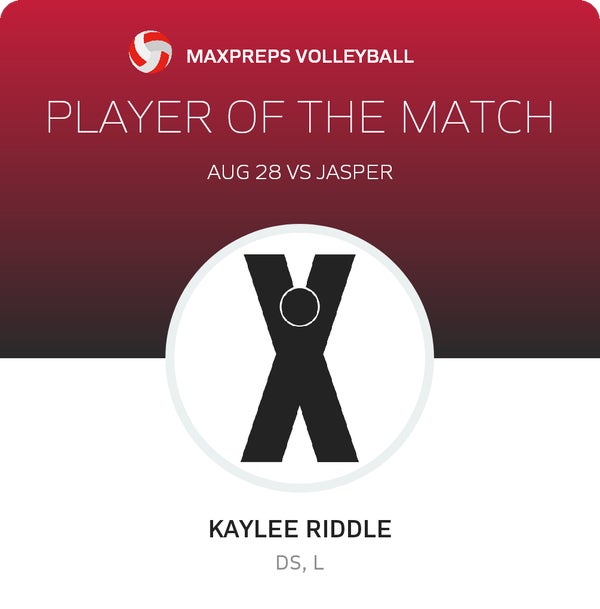 #22 Kaylee Riddle Player of the Game badge