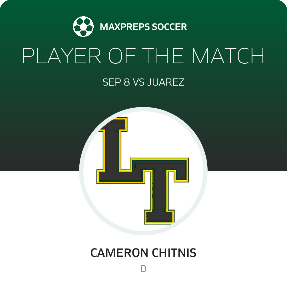 #13 Cameron Chitnis Player of the Game badge