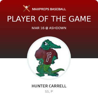 #8 Hunter Carrell Player of the Game badge