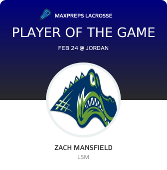 #33 Zach Mansfield Player of the Game badge