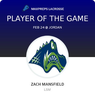 #33 Zach Mansfield Player of the Game badge