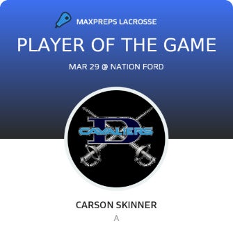 #13 Carson Skinner Player of the Game badge