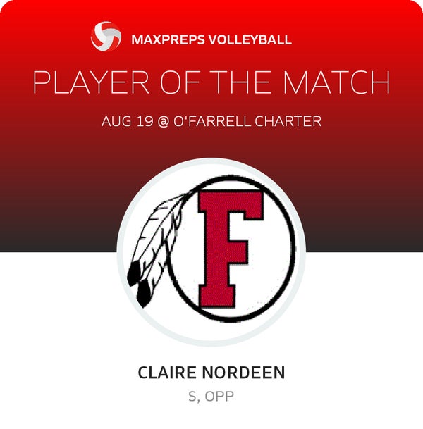 #1 Claire Nordeen Player of the Game badge