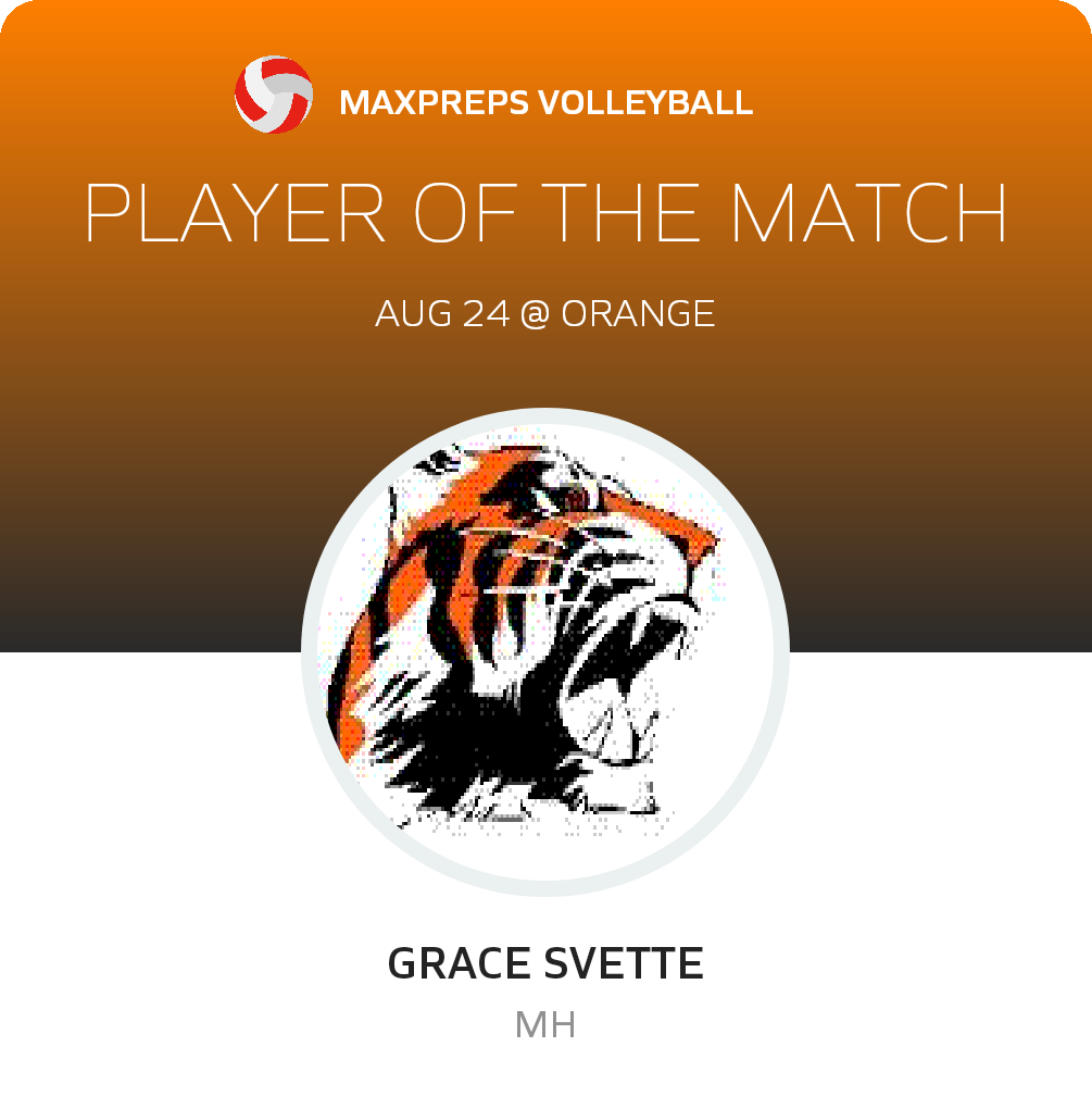 #20 Grace Svette Player of the Game badge