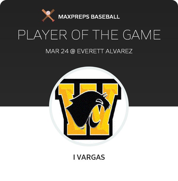 #22 I Vargas Player of the Game badge