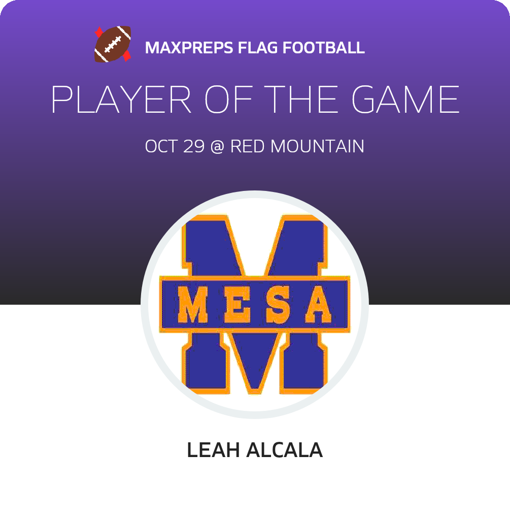 #1 Leah Alcala Player of the Game badge