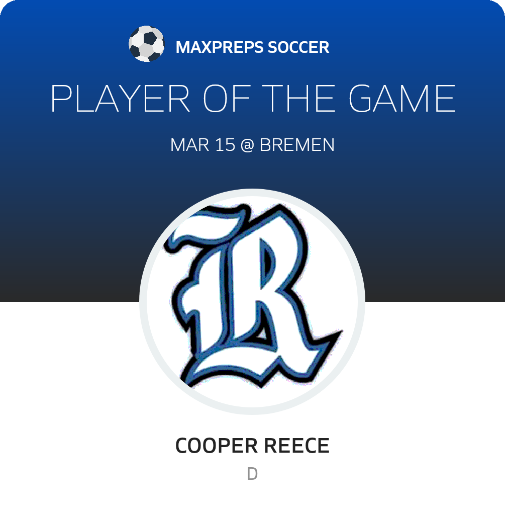#3 Cooper Reece Player of the Game badge