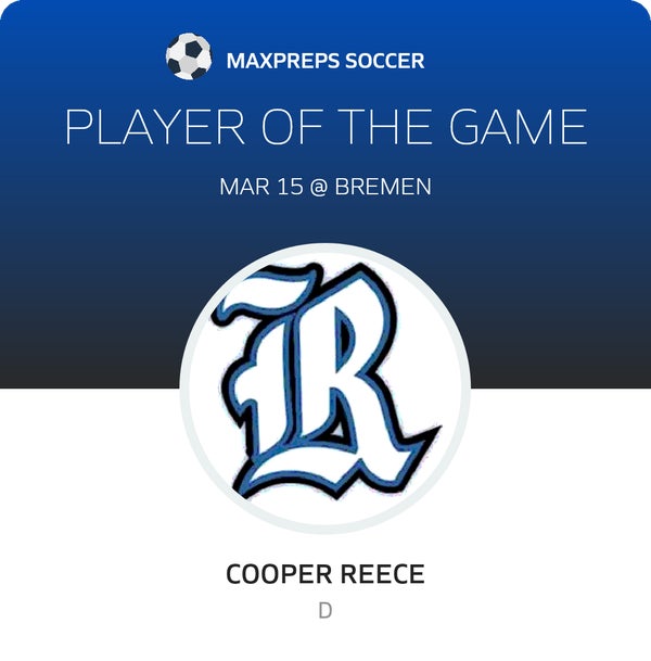 #3 Cooper Reece Player of the Game badge