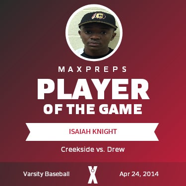 #22 Isaiah Knight Player of the Game badge