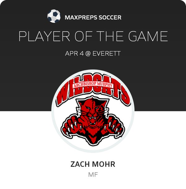 #9 Zach Mohr Player of the Game badge