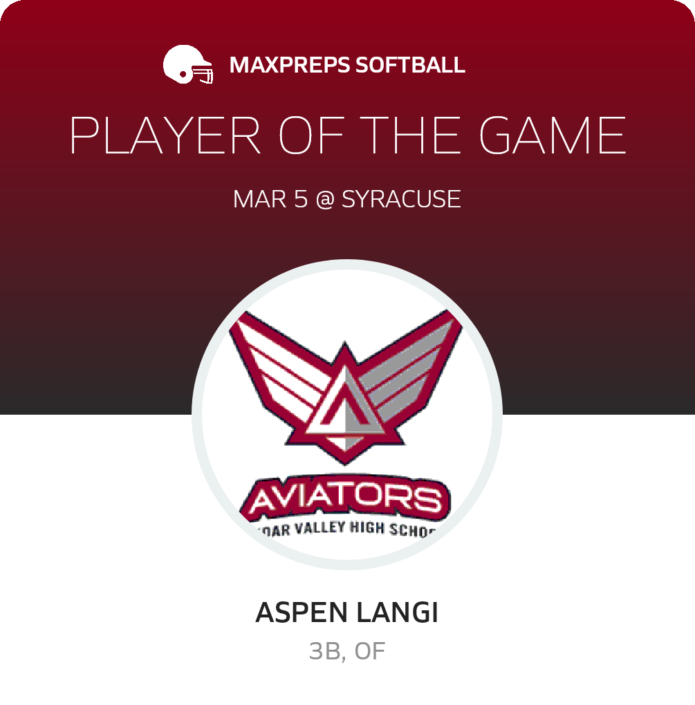 #21 Aspen Langi Player of the Game badge