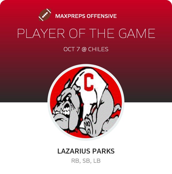 #3 Lazarius Parks Player of the Game badge