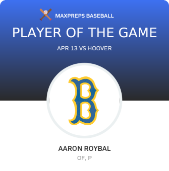 Aaron Roybal Player of the Game badge