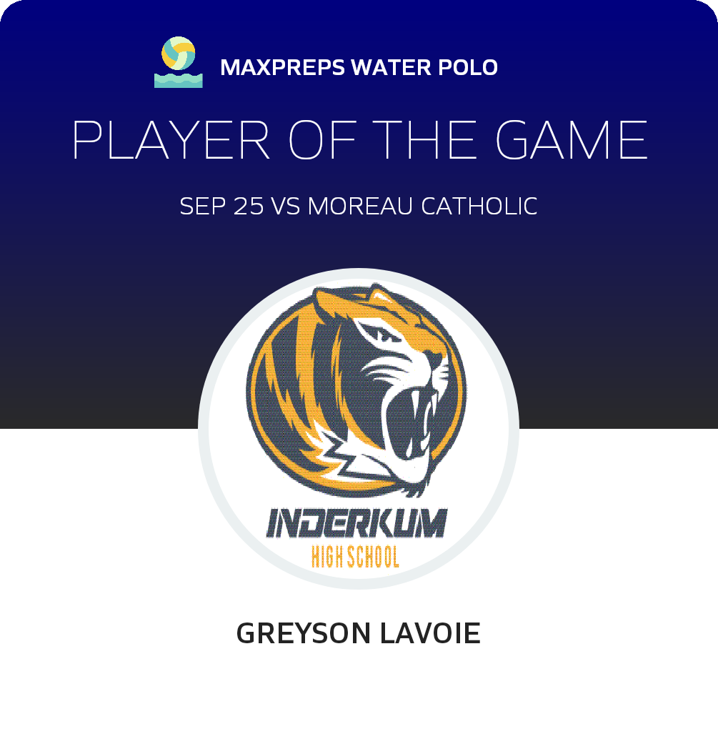 #13 Greyson Lavoie Player of the Game badge