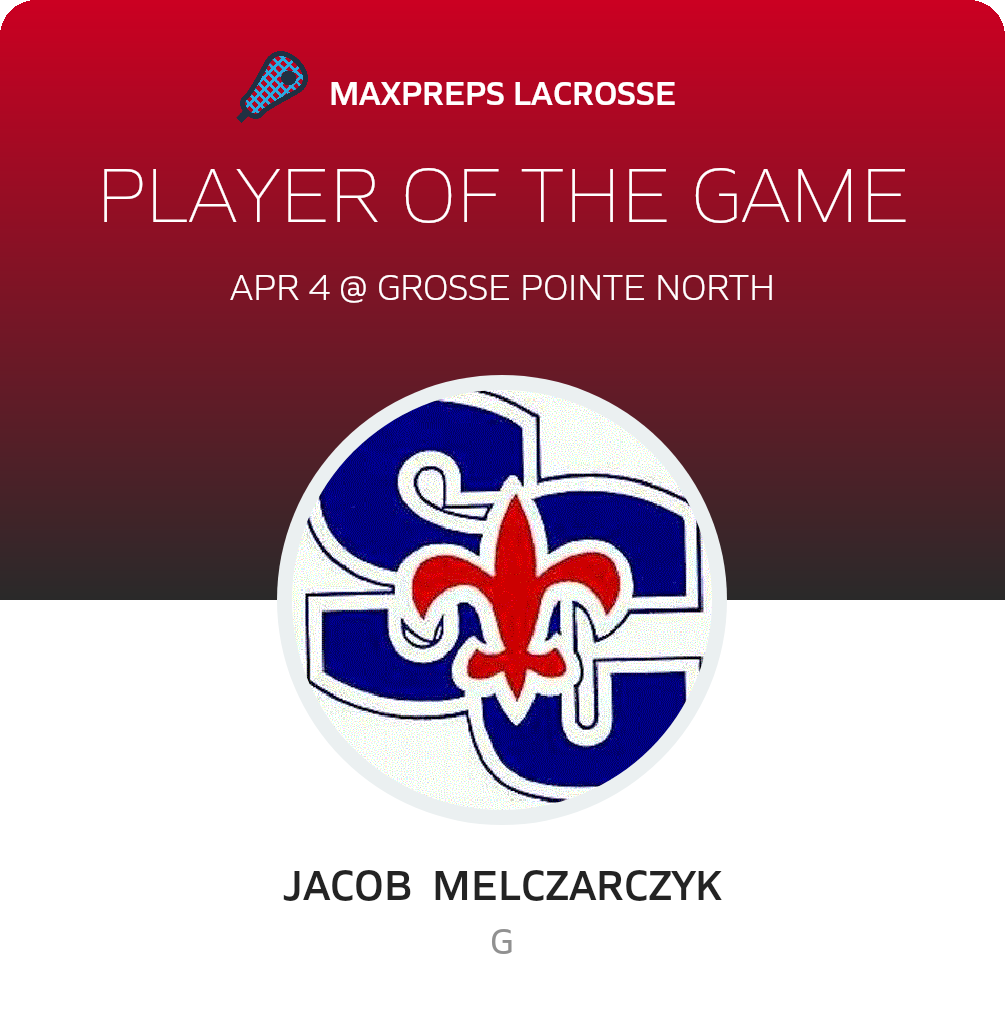 #2 Jacob  Melczarczyk Player of the Game badge