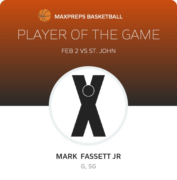#21 Mark Fassett Jr Player of the Game badge