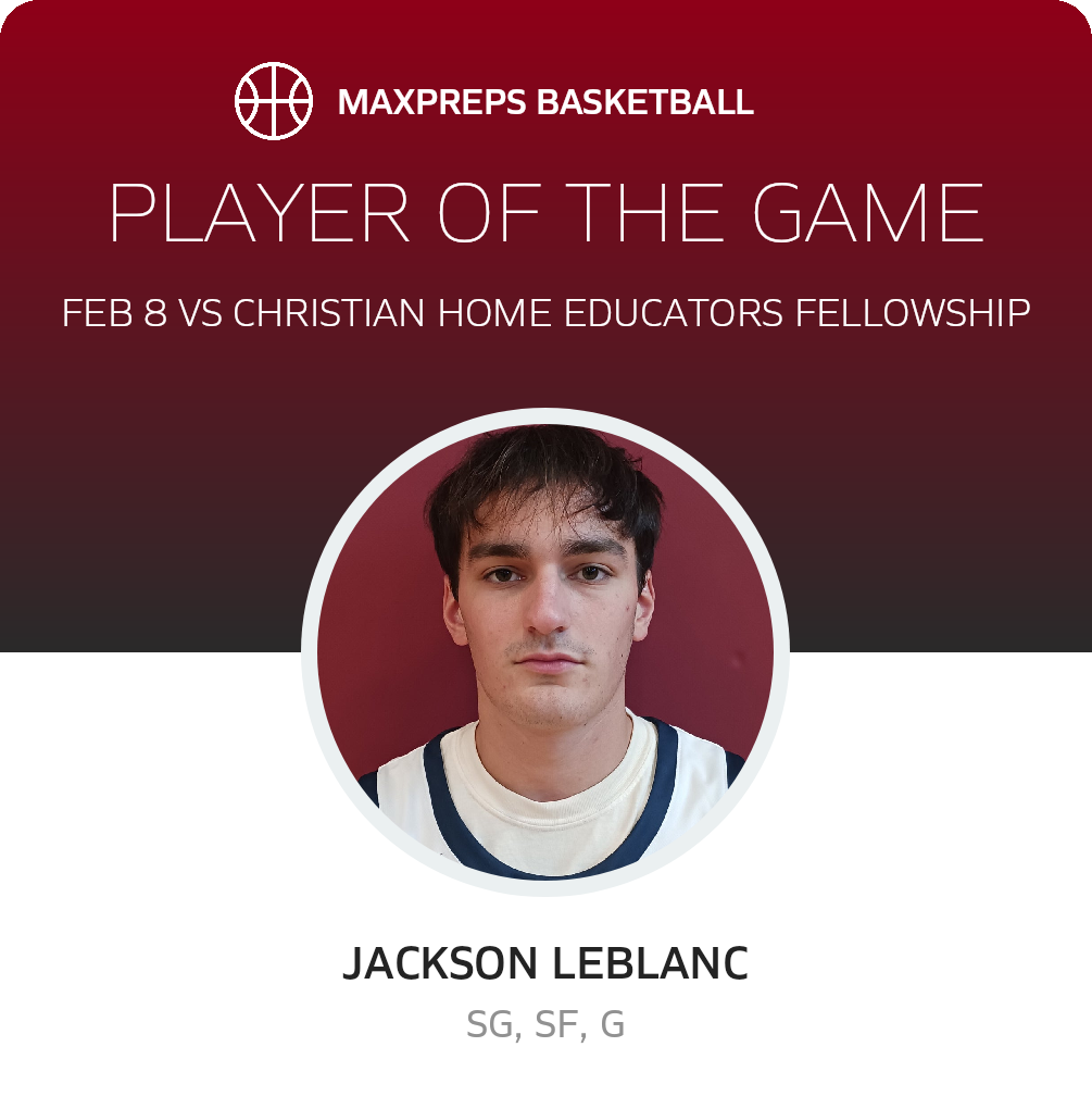 #11 Jackson LeBlanc Player of the Game badge