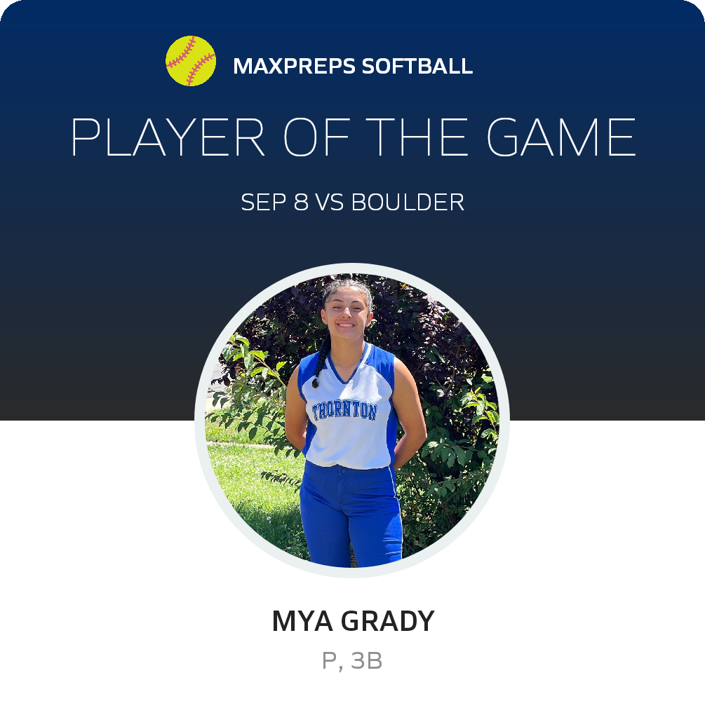 #18 Mya Grady Player of the Game badge