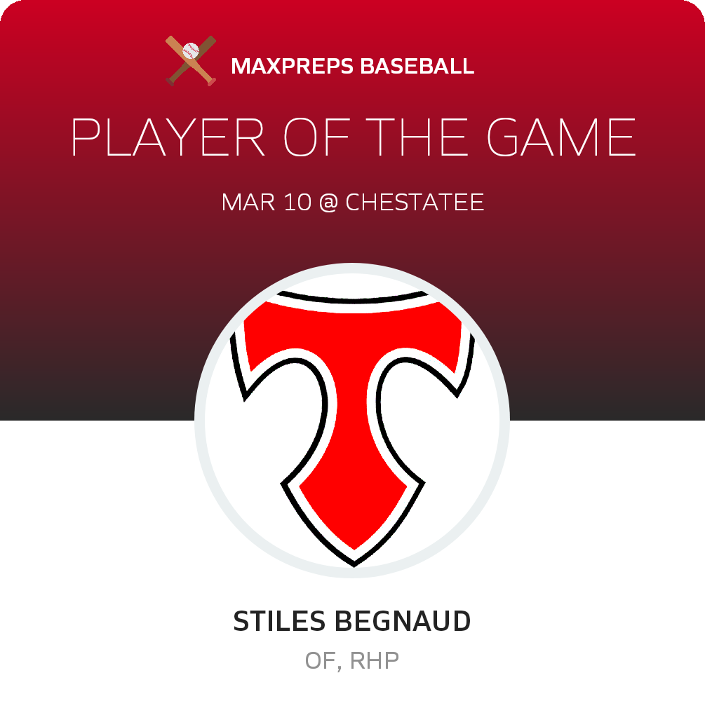 #29 Stiles Begnaud Player of the Game badge