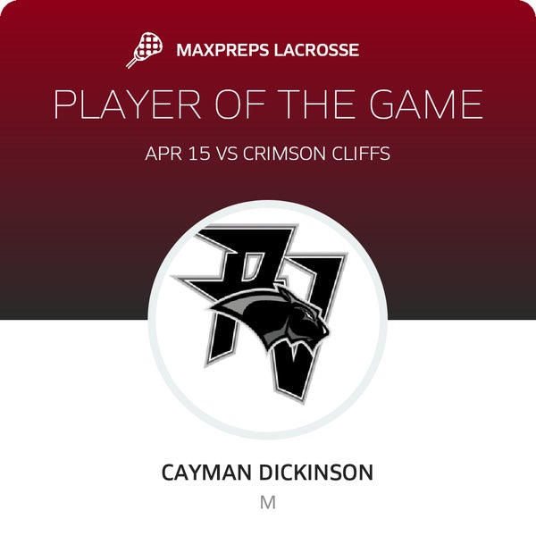 #3 Cayman Dickinson Player of the Game badge
