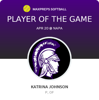 #22 Katrina Johnson Player of the Game badge