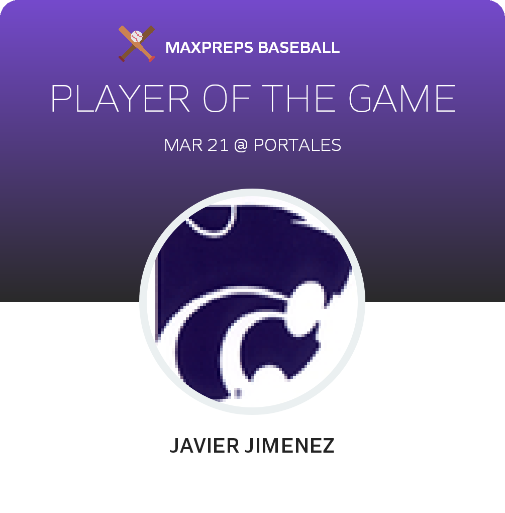 #5 Javier Jimenez Player of the Game badge