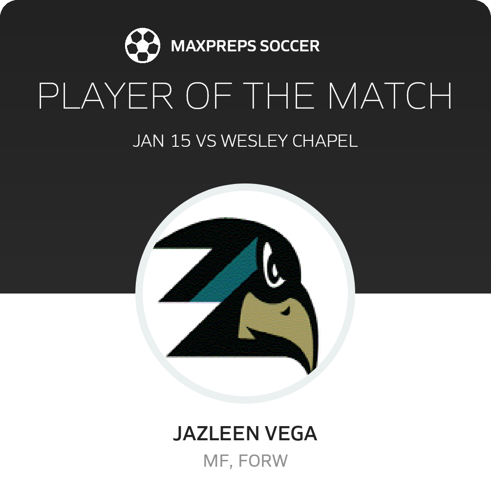 #22 Jazleen Vega Player of the Game badge