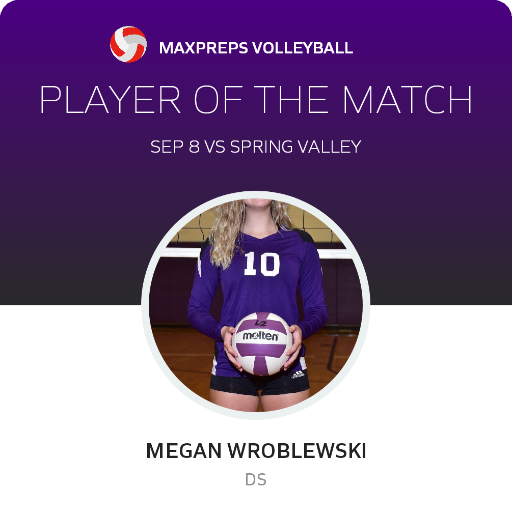 #10 Megan Wroblewski Player of the Game badge