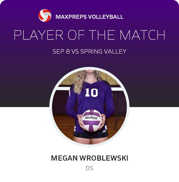 #10 Megan Wroblewski Player of the Game badge