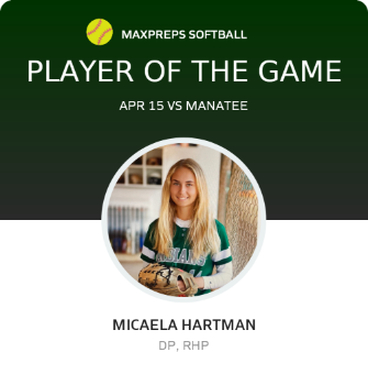 #14 Micaela Hartman Player of the Game badge
