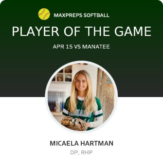 #14 Micaela Hartman Player of the Game badge