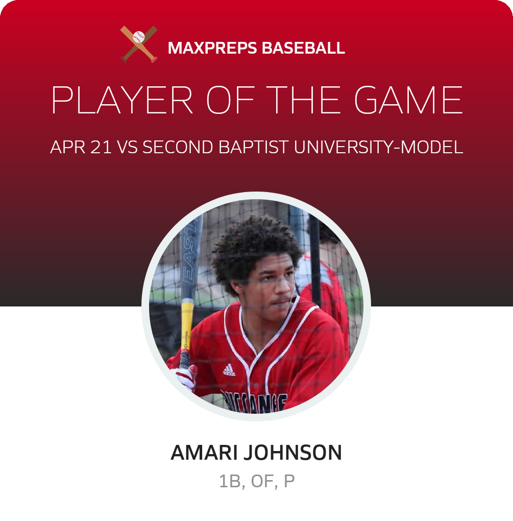 #20 Amari Johnson Player of the Game badge
